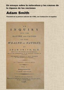 Portada del libro la riqueza de las naciones: Facsimil de 1796, con traducción al español. de Adam Smith disponible en Amazon.