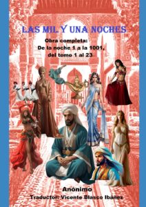 Portada del libro LAS MIL Y UNA NOCHES: Obra completa: De la noche 1 a la 1001, del tomo 1 al 23 disponible en Amazon.