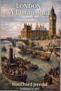 Bogforside tilgængelig på Amazon: London: A Pilgrimage: A vivid journey through Victorian London, with 180 stunning illustrations by Gustave Doré by  Blanchard Jerrold 